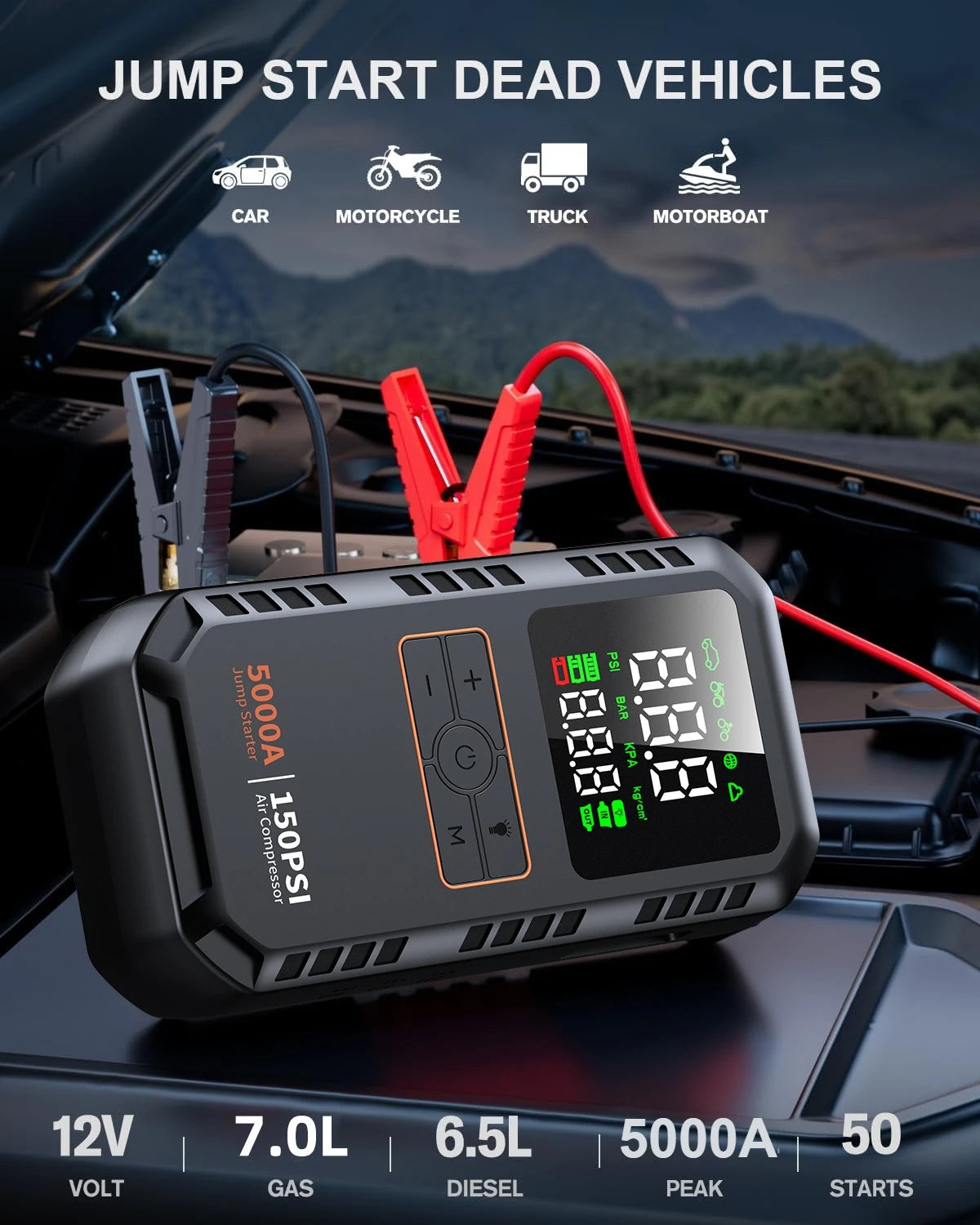 Emergency Car Jump Starter & Tire Inflator