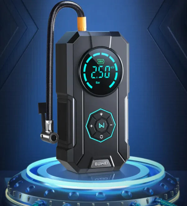 Inflador de Neumáticos Portátil Inalámbrico - Compresor de Aire Digital con Pantalla LED y Batería Recargable